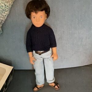 Sasha Vintage Doll with Navy Sweater and Light Jeans.